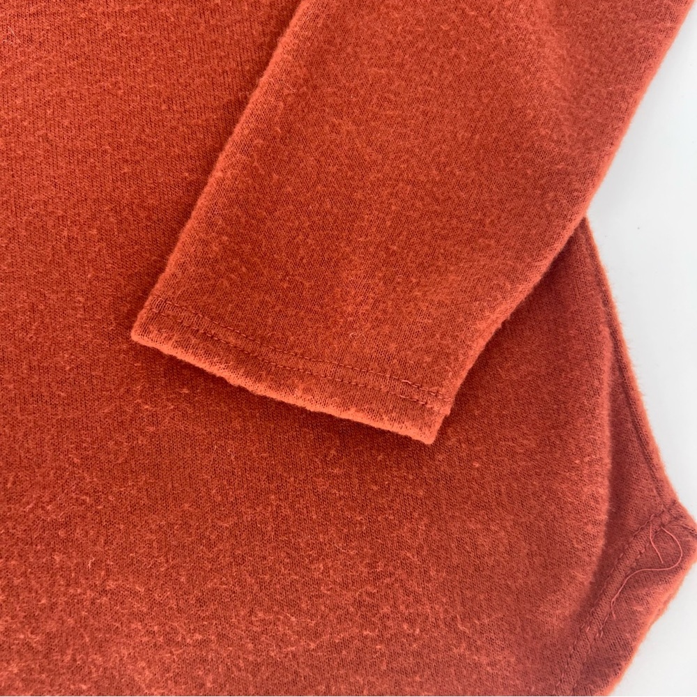 Sew In Love Womens Small V Neck Long Sleeve Tunic Toasted Pumpkin Fuzzy Texture - Picture 11 of 13